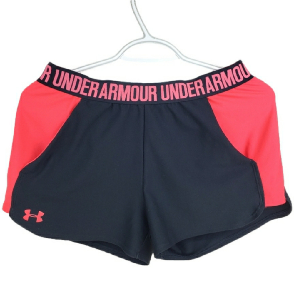 Under Armour Play Up Shorts 2.0 Size M Gray Hot Pink Running Workout Gym